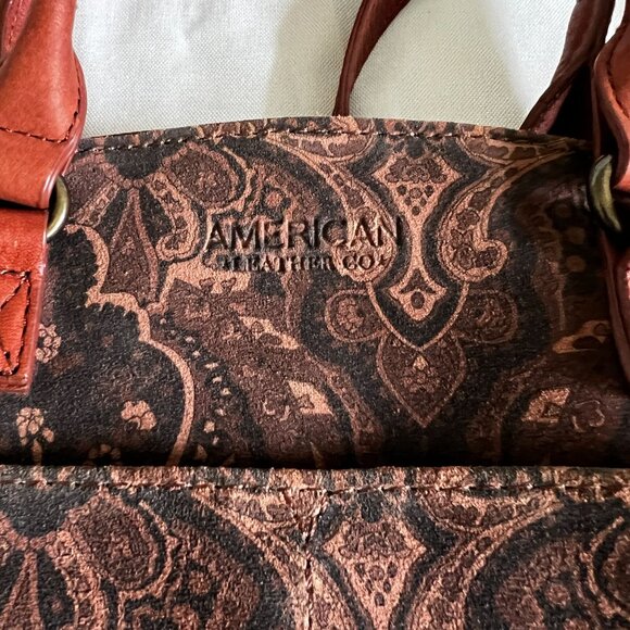 American Leather Co. Brown Paisley Small Crossbody & Handbag With Adjustable Str - Picture 4 of 6